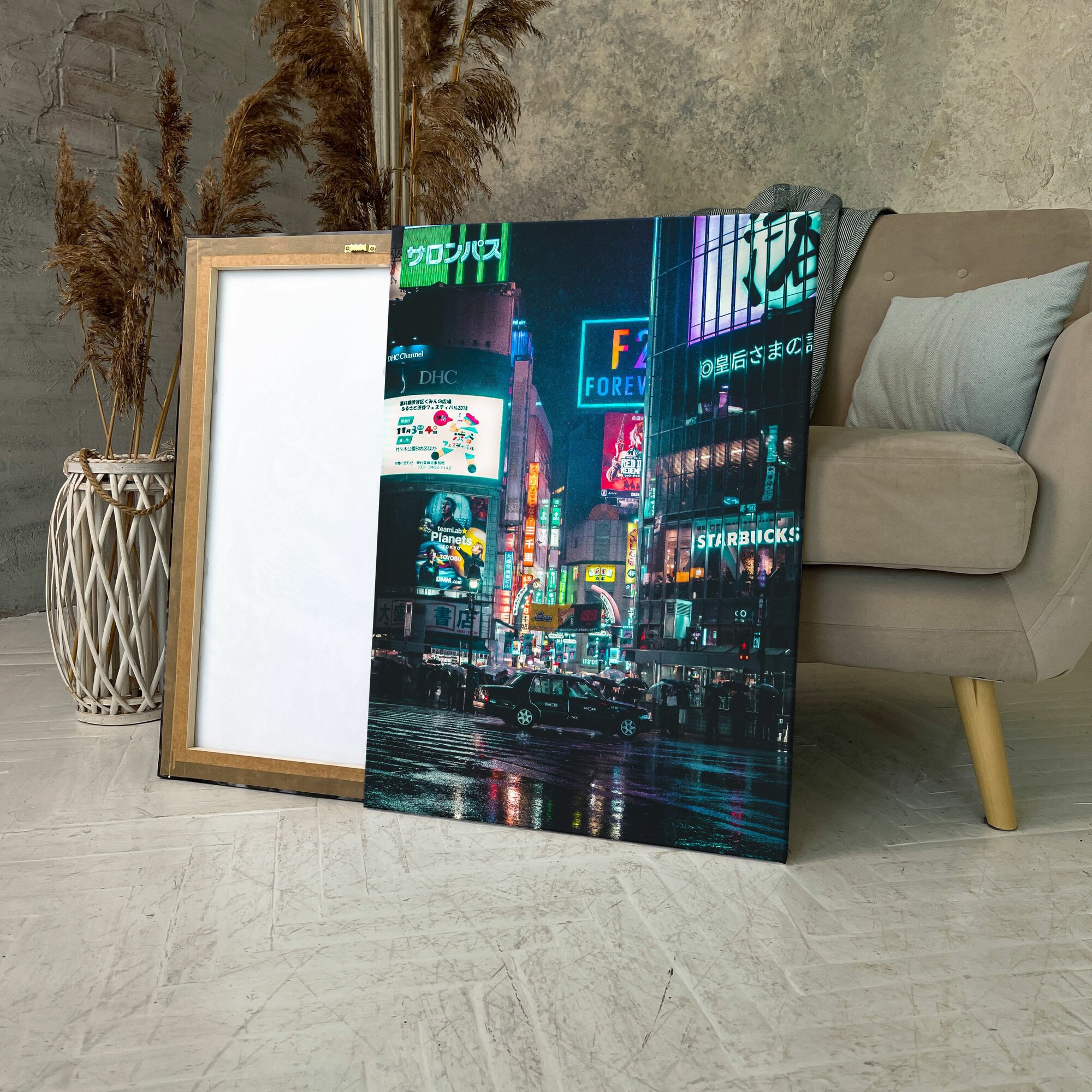 Картина на холсте (токио сеул корея сибуя лондон япония) 20x30 см/для интерьера/в комнату/на стену/в подарок
