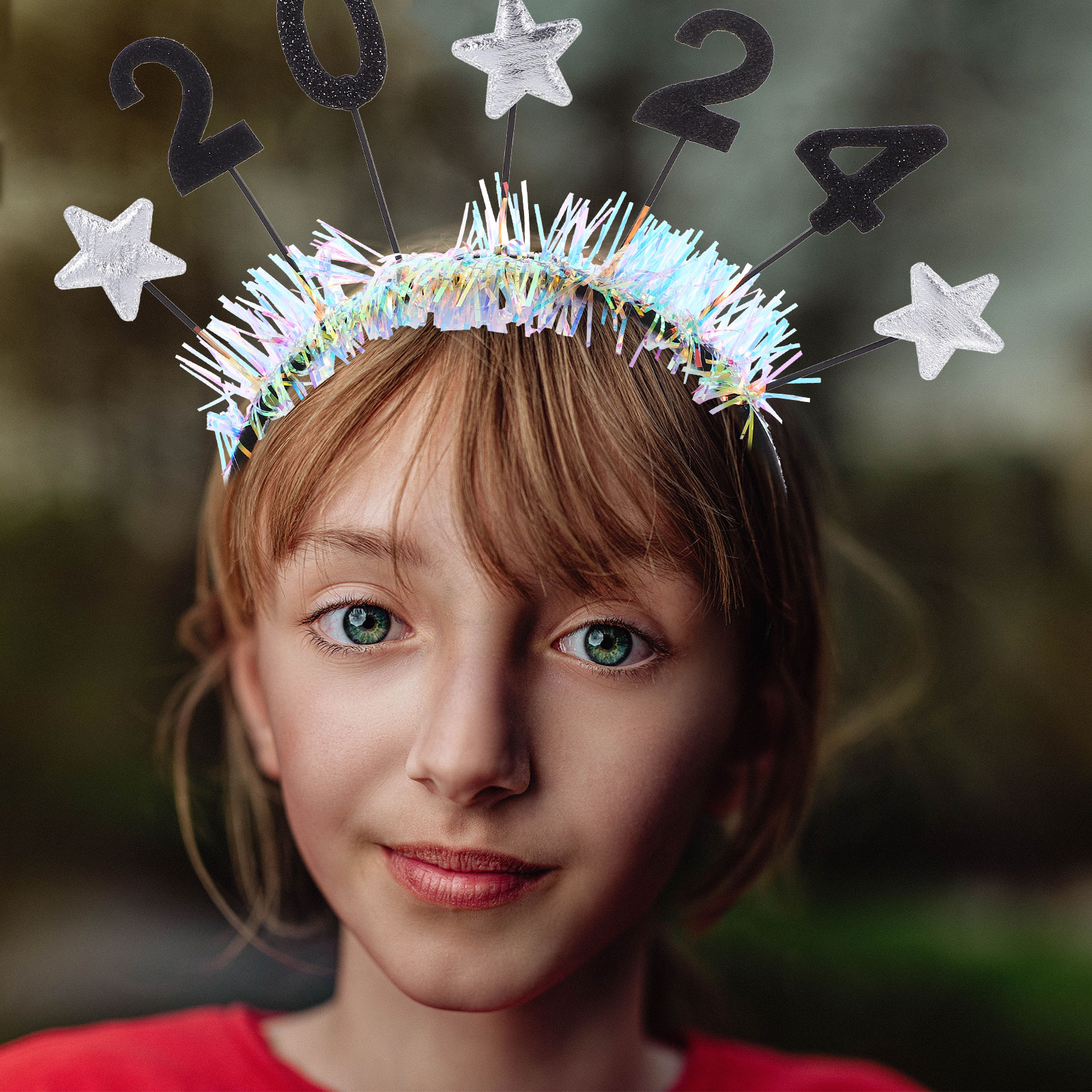 Новогодний Головной Обруч Для Женщин 2024 Праздничное Аксессуары Для Волос Серебряный 25 50X22 00X2 00Cm