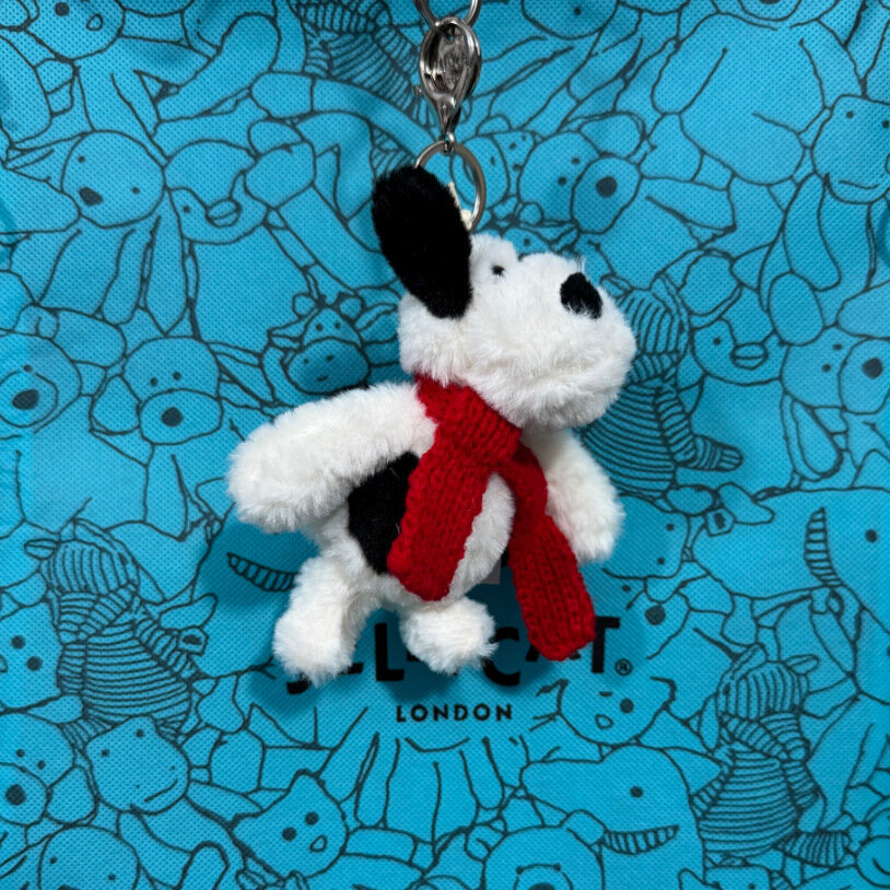 Плюшевый брелок Jellycat Christmas Pirate Dog для сумки, подвеска, игрушка, подарок без пылевого мешка - 1 шт