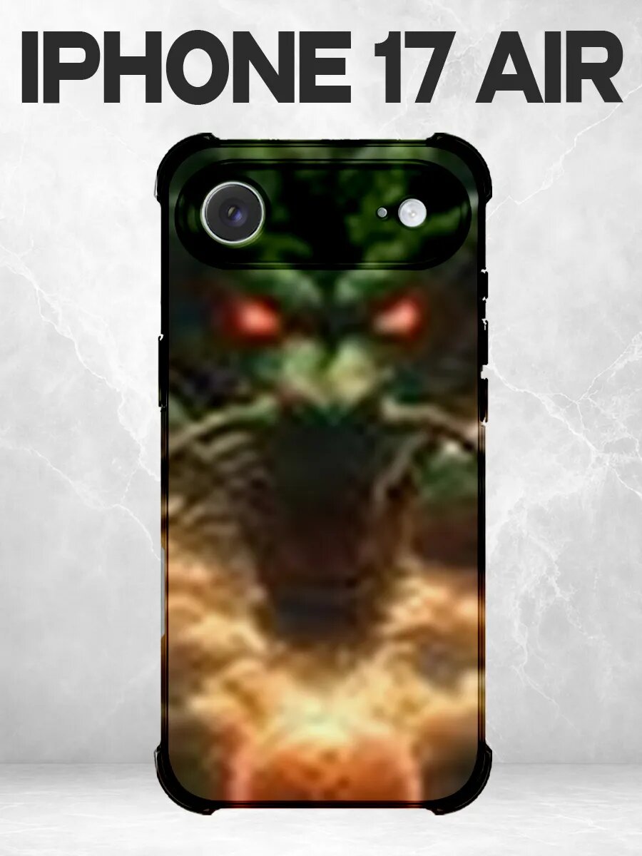 Чехол на iPhone 17 Air с принтом Змея с огненными глазами