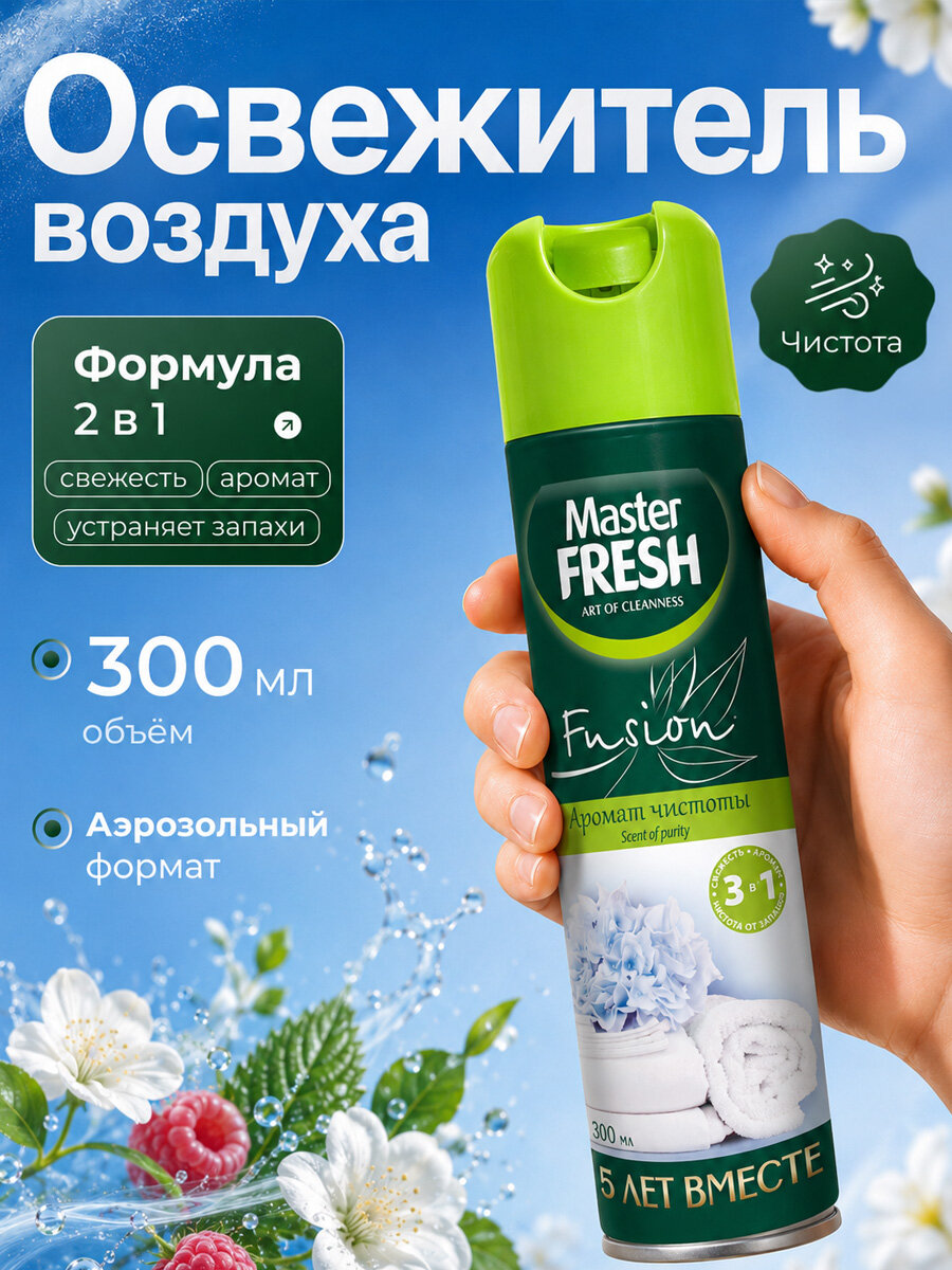 Освежитель воздуха Master Fresh от неприятных запахов Аромат чистоты 300мл