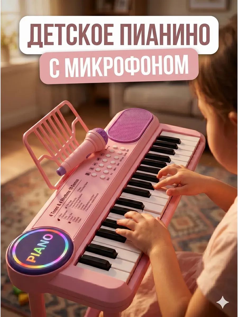 Синтезатор детский с микрофоном
