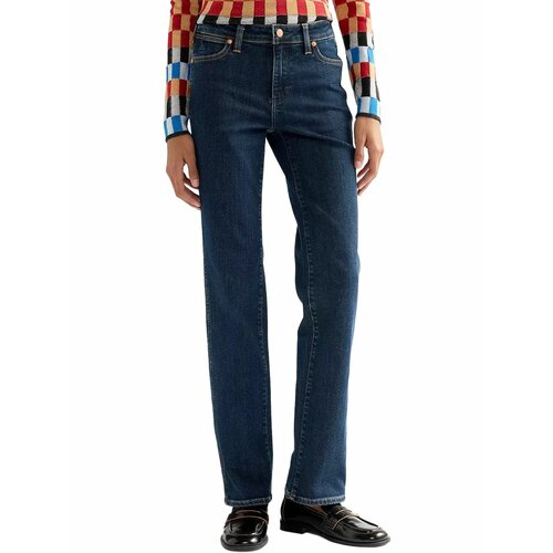 фото Джинсы wrangler women straight jeans, размер 28/34, синий