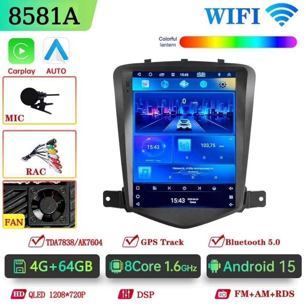Магнитола для Chevrolet Cruze в стиле Тесла 4/64GB DSP QLED CarPlay