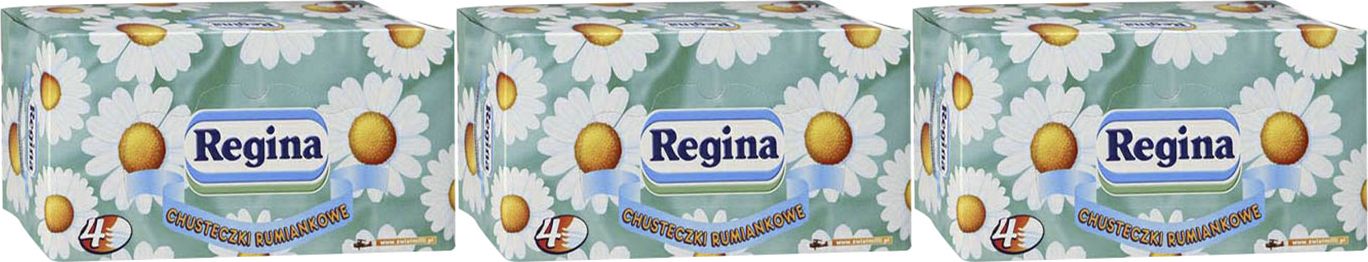 Салфетки бумажные Regina Ромашка ароматизированные 4 слоя, комплект: 3 упаковки по 96 шт