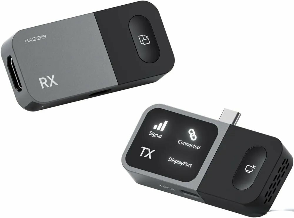 Беспроводной USB-C передатчик и приемник, магнитный миниатюрный портативный беспроводной HDMI-удлинитель 5G+5G, адаптер дисплея Plug and Play