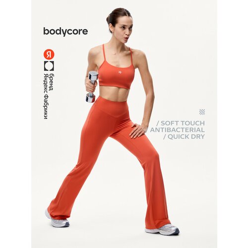 фото Легинсы спортивные bodycore, размер 2xl, оранжевый