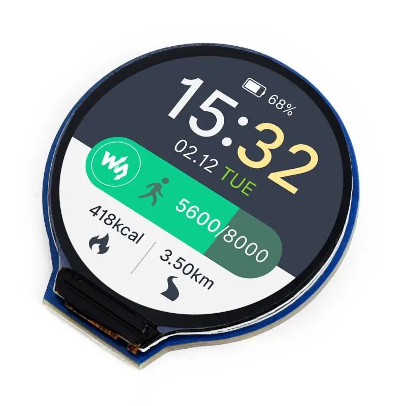 Waveshare 1.28" Круглый ЖК-дисплей 240x240 65К цветов SPI