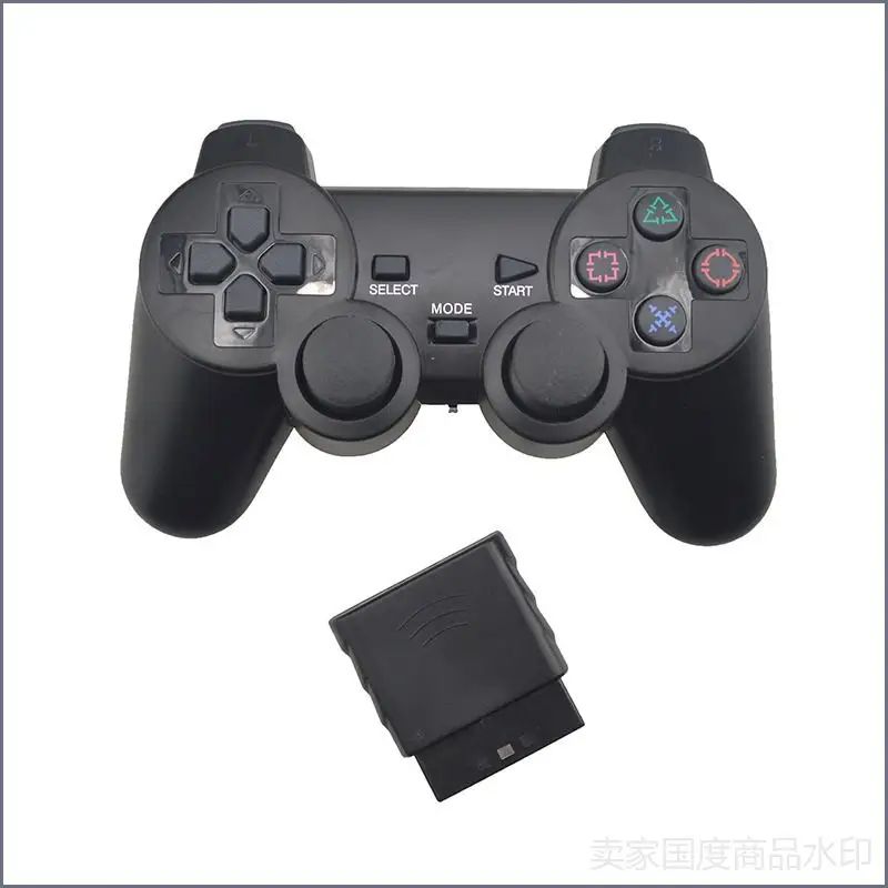 Беспроводной игровой контроллер для PlayStation 2 с двойной вибрацией и прозрачным корпусом черного цвета