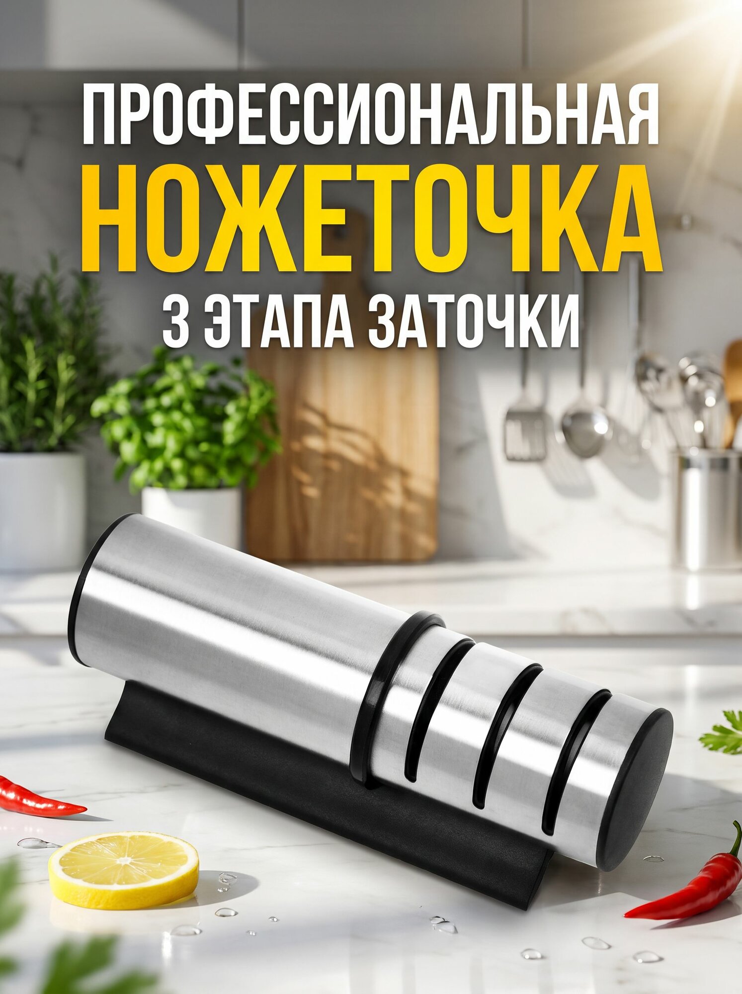 Практичная ручная точилка для быстрой заточки лезвий 18cm