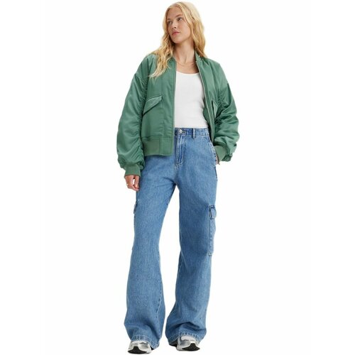 фото Джинсы levi's women baggy cargo lightweight jeans, размер 30/30, синий