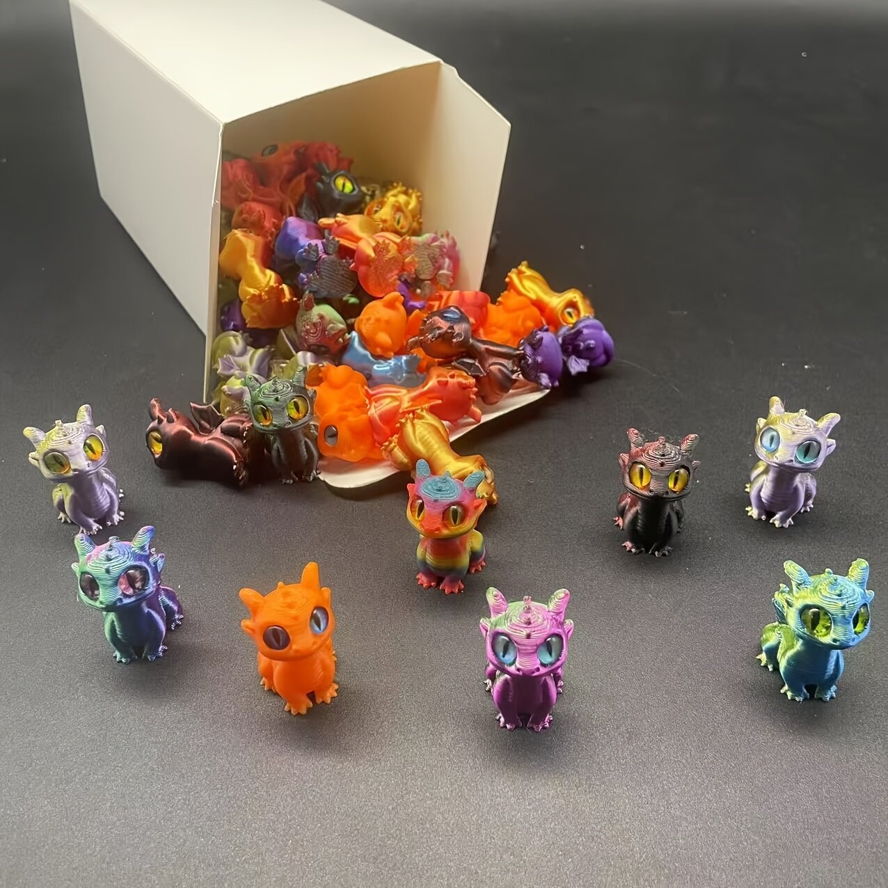 Декоративные фигурки драконов с 3D-печатью, 25 шт, случайные цвета, декор в стиле аниме для дома и офиса