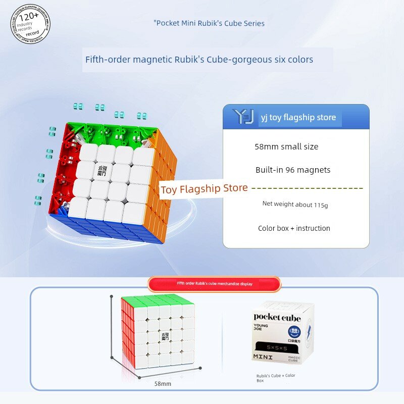 MGC 5x5 Магнитный Скоростной Куб Мини-Версия для Соревнований, Гладкий Магнитный Механизм