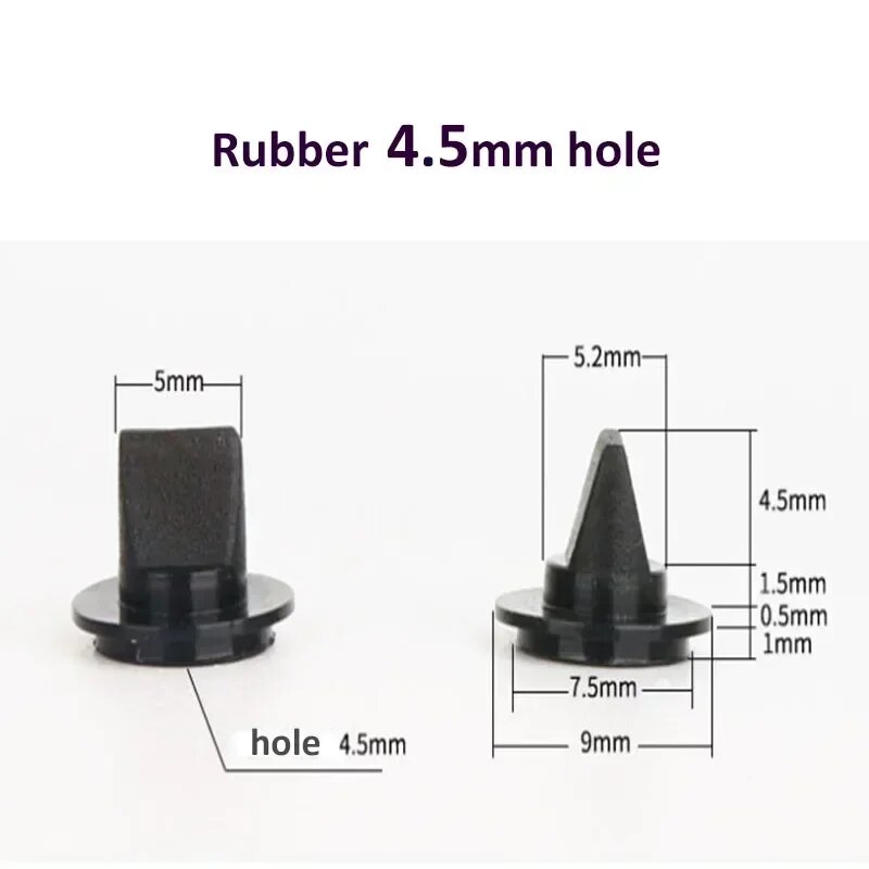 Односторонний обратный клапан силиконовый черный 5Pcs, Hole Dia4.5mm-Black