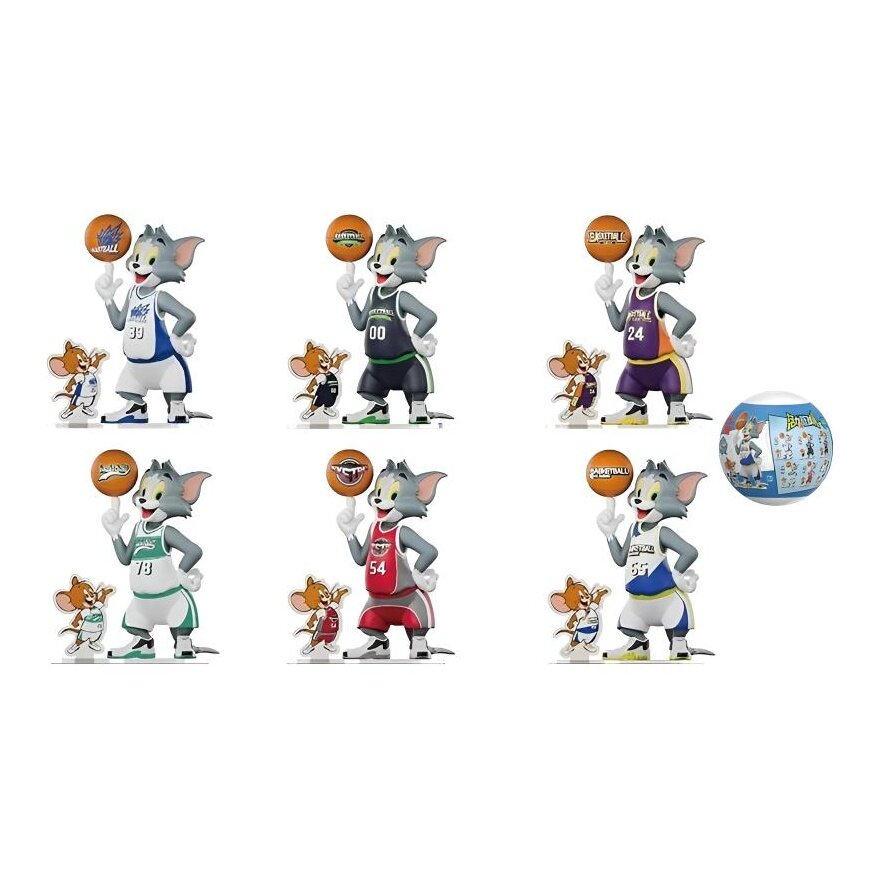 Tide Rising Anime x TOM AND JERRY Tom And Jerry Active Basketball Blind Egg Assembly Ornaments Cartoon Toy Blind Box