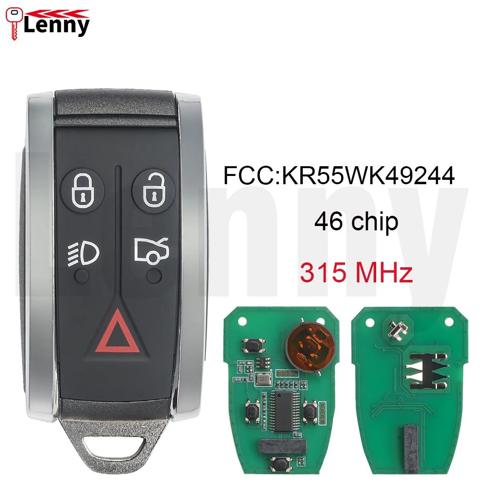 Lenny FCC: KR55WK49244/694 315/433МГц FSK 46-кнопочный смарт-ключ с чипом PCF7945 для Smart key 315