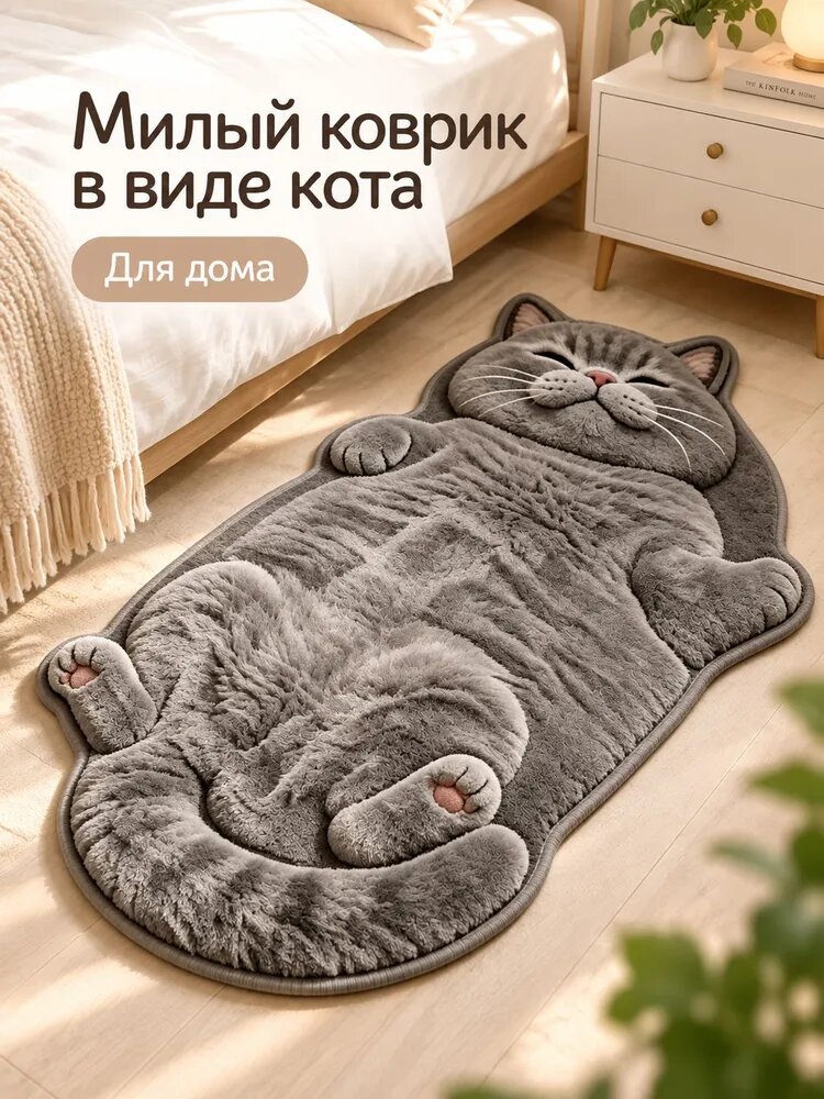 Коврик для ванной 60x90 см 2 мм 3d-эффект серый