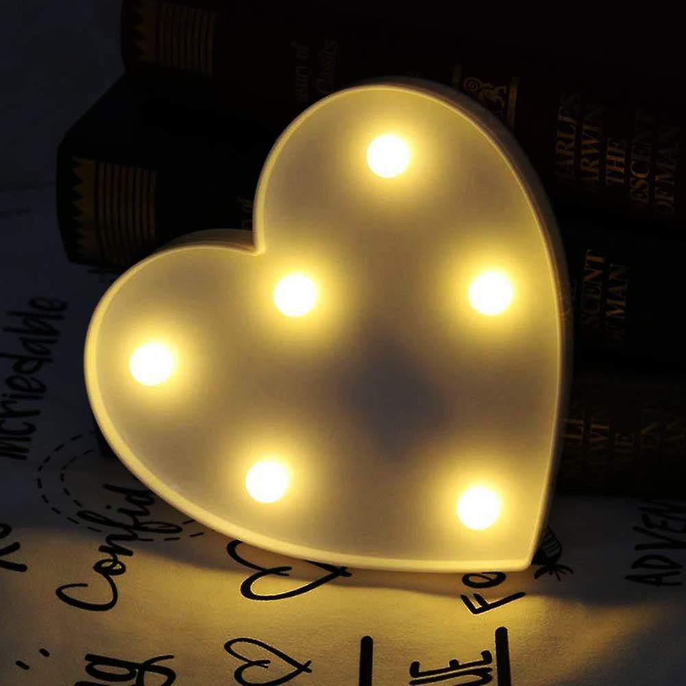 Светодиодные ночники в форме сердца, работающие от батареек.