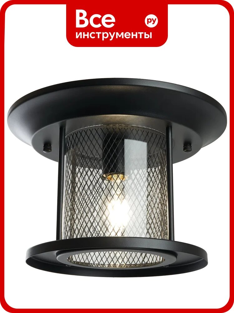 Садово-парковый светильник FERON PL723 на потолок 60W E27 230V, черный 48387