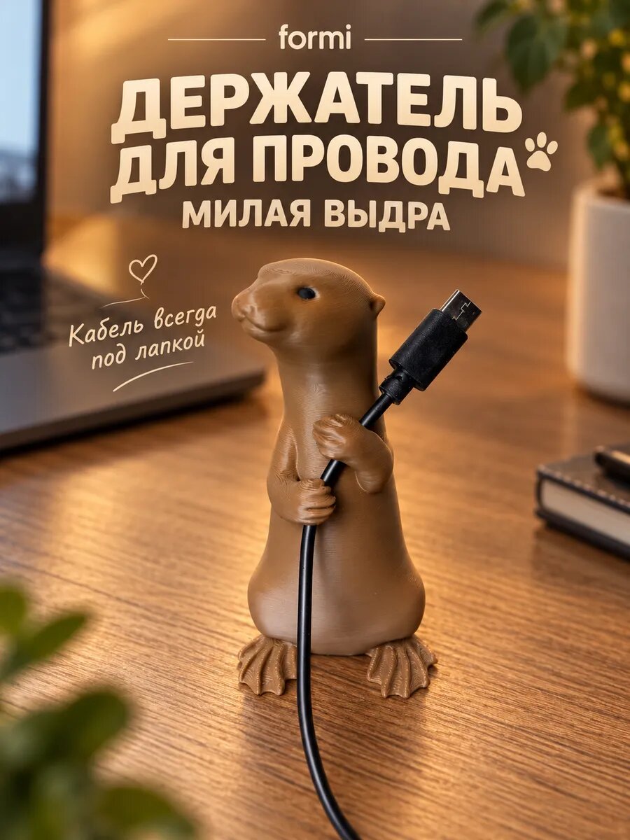 Декоративный держатель для провода фигурка Выдра