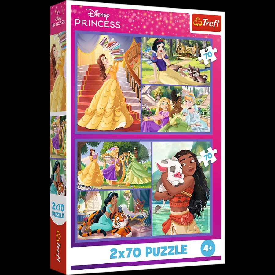 Пазл Trefl Принцессы Disney Сказочные дни, 2x70 элементов, 27.5x18 см