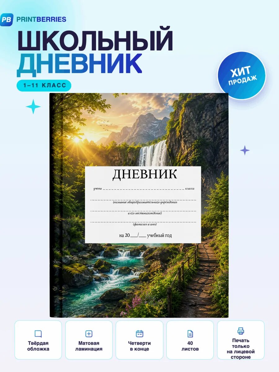 Школьный дневник водопады природа пейзаж эстетика коллаж 24