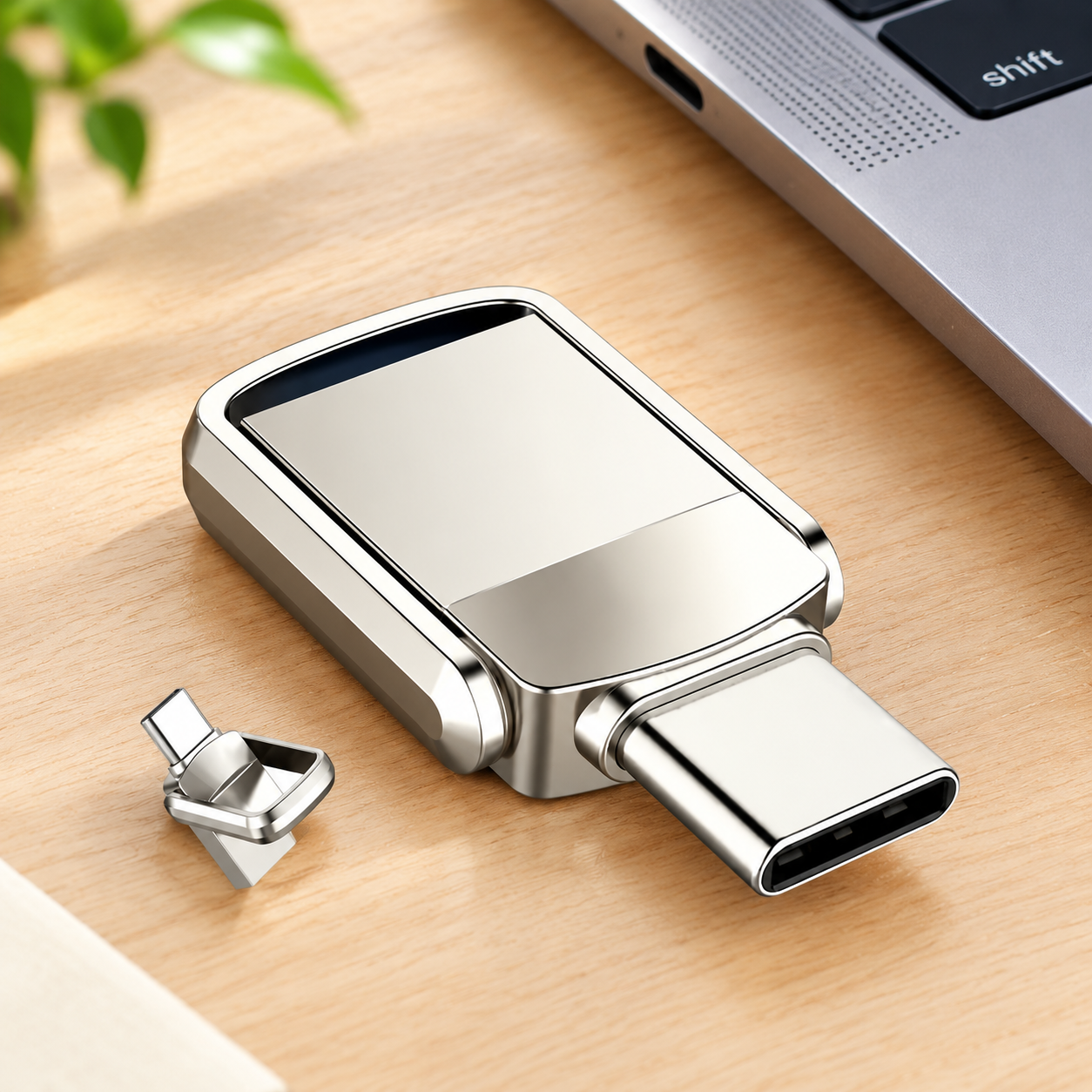 USB-накопитель Type-C 2ТБ, OTG (Цвет товара: серебристый)