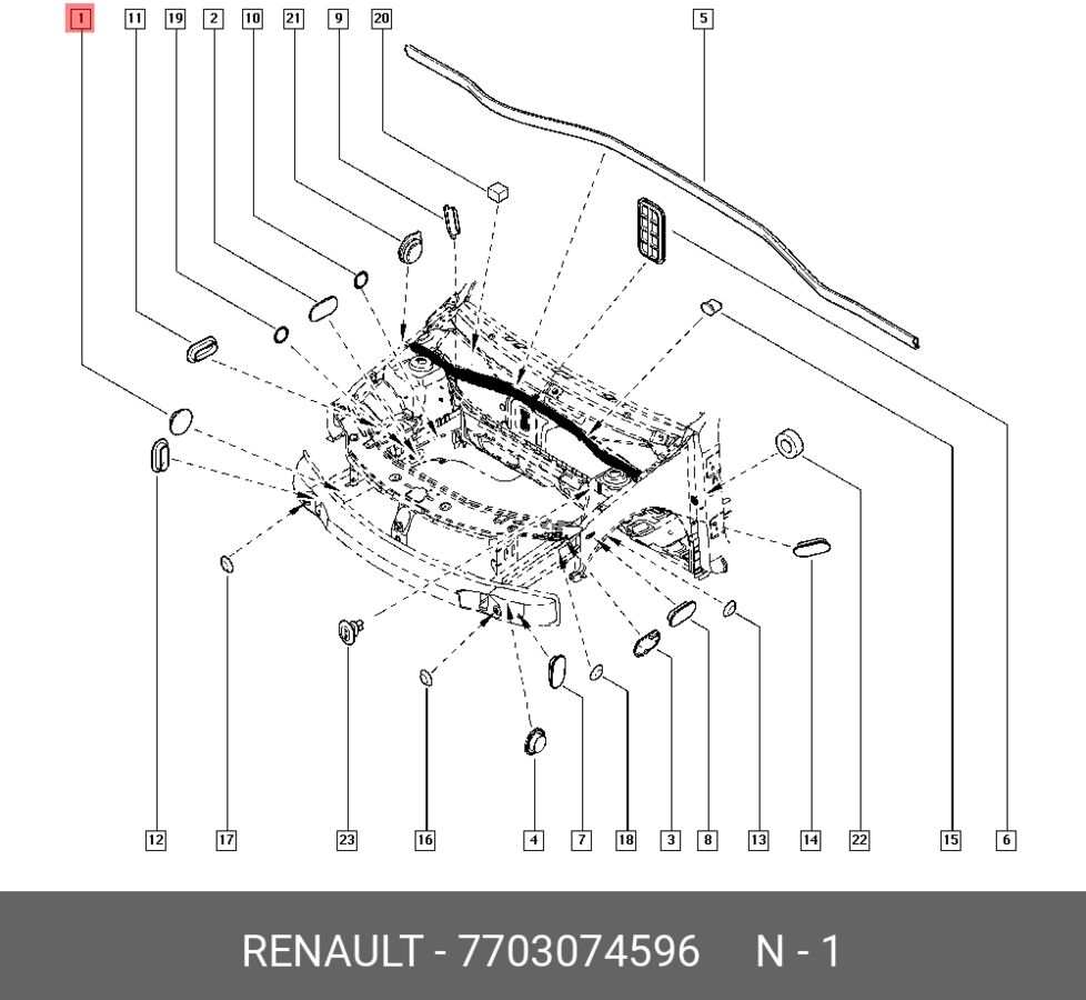 Заглушка кузова org (RENAULT 7703074596)