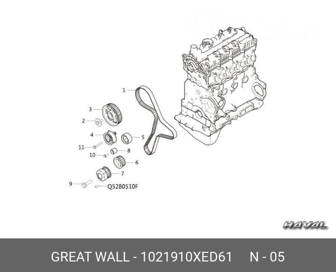 Ролик обводной (GREAT WALL/HAVAL/TANK 1021910XED61)