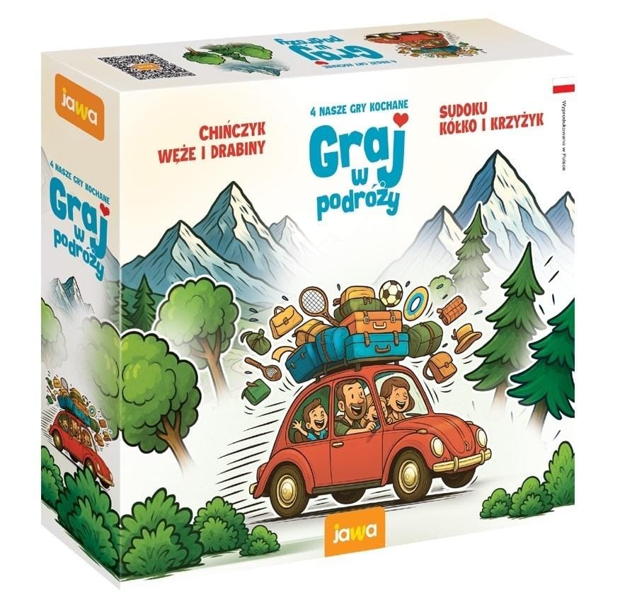 Настольная игра Jawa Играй в дороге, набор семейных игр, 4 в 1