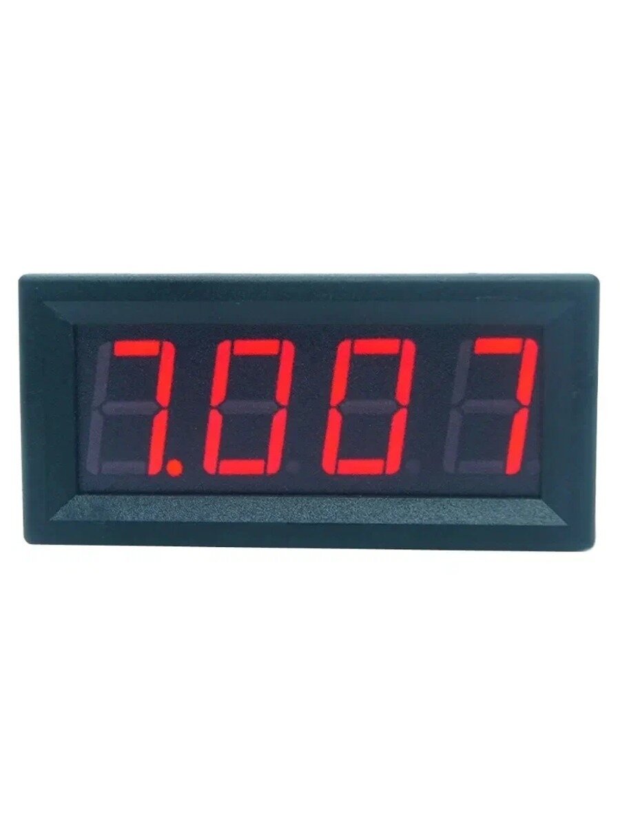 Цифровой вольтметр 0, дюйма, 4-разрядный, до 100 В, 1 шт. серый металлик