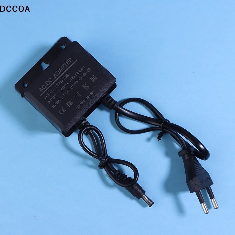 Водонепроницаемый уличный блок питания DC 12V 2A с вилкой стандарта ЕС, адаптер питания для камер видеонаблюдения, зарядное устройство для камер видеонаблюдения.