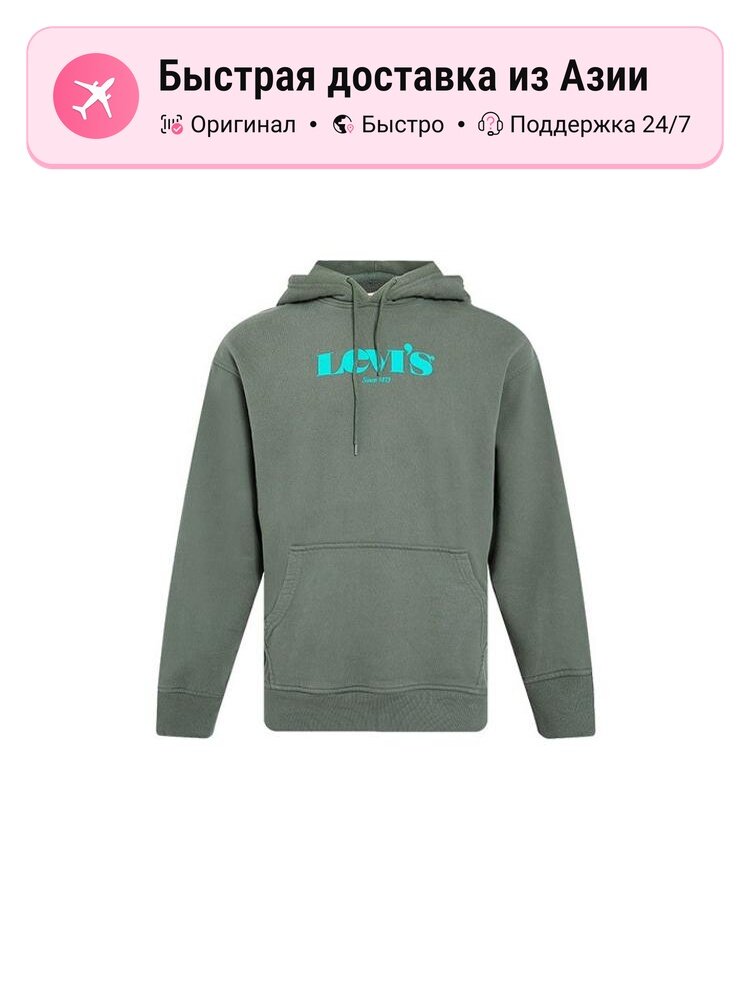 Толстовка Levi's Green Hooded Moderate Regular, 1 шт.