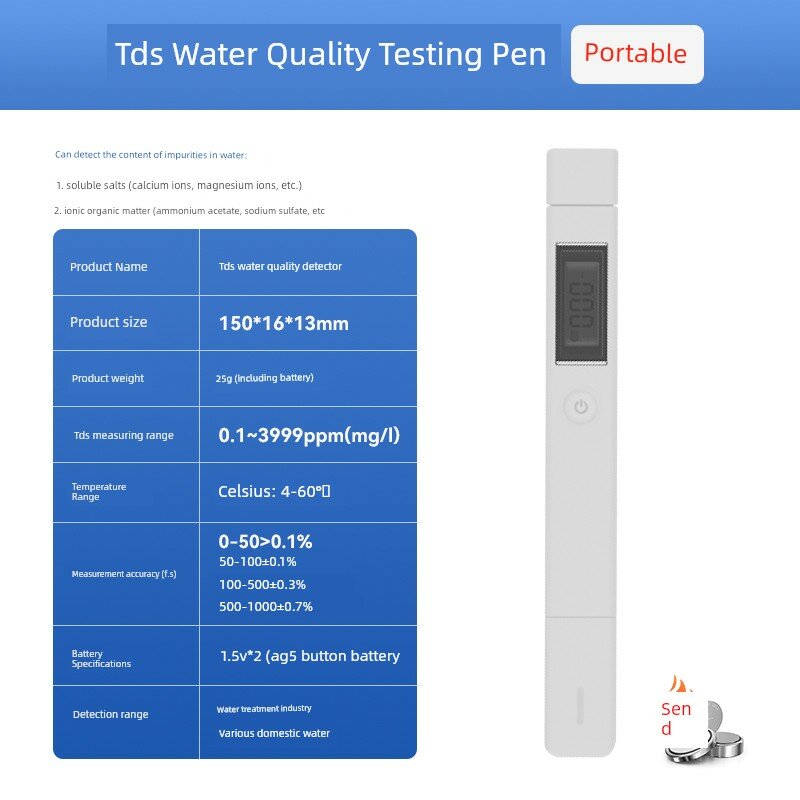 Многофункциональный тестер качества воды для аквариума TDS EC Соленость pH Портативный