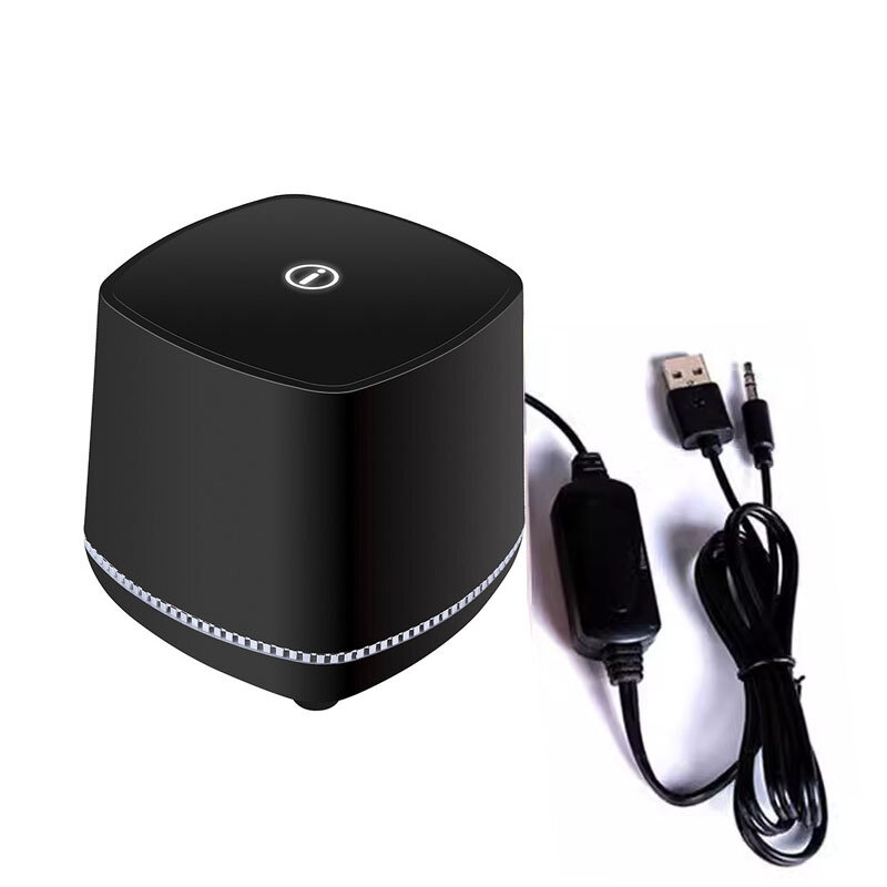 Компьютерная колонка с проводным подключением USB и 3.5 мм аудиоразъемом, черный цвет для мобильных устройств,