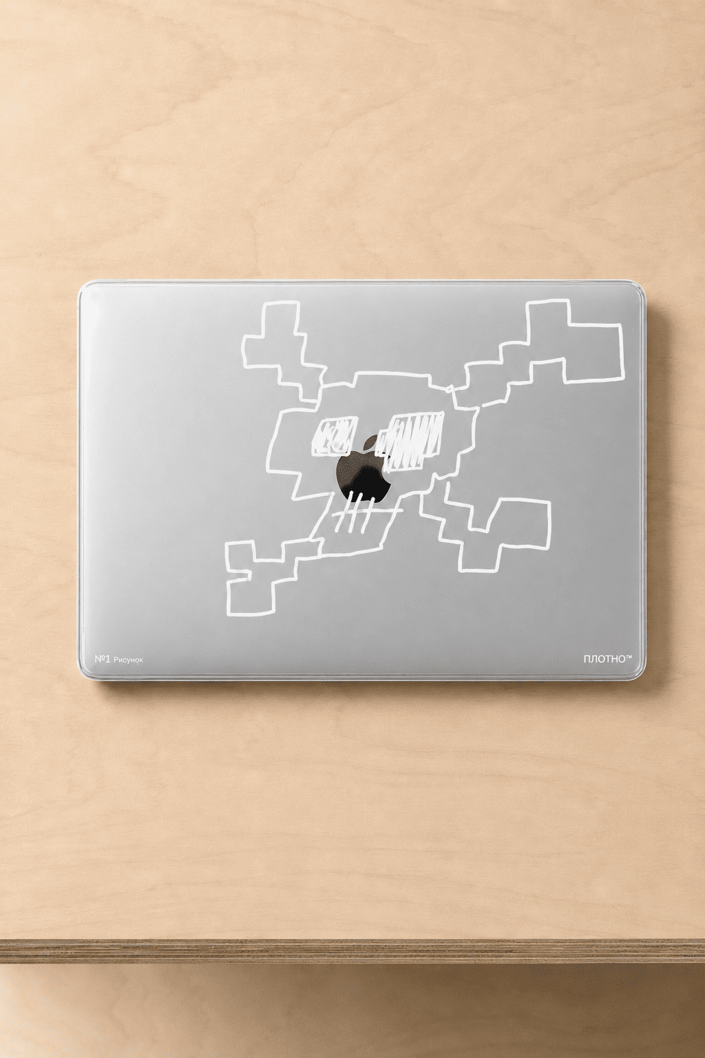 Защитный кейс-накладка плотно™ для MacBook Air 13 | дизайн «Рисунки №1», прозрачный