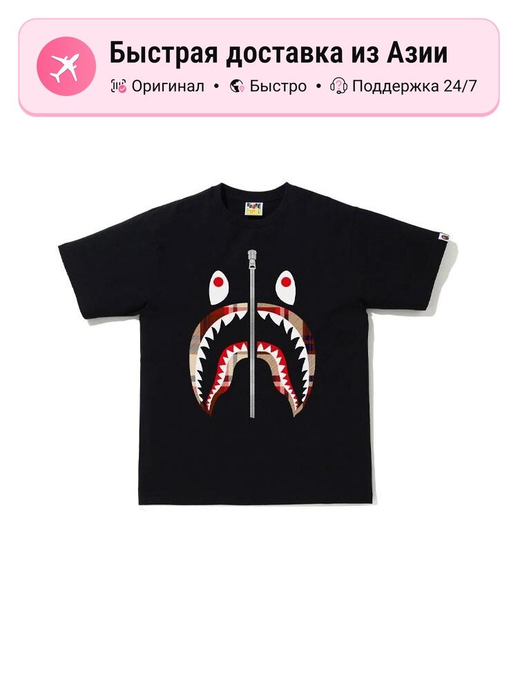 Футболка A BATHING APE Bape Check Shark