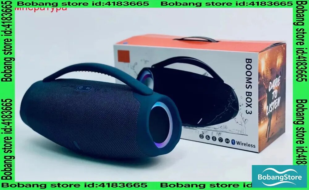 Портативная колонка BOOMBOX 3 черный / Блютуз колонка беспроводная N Волновой рейтинг
