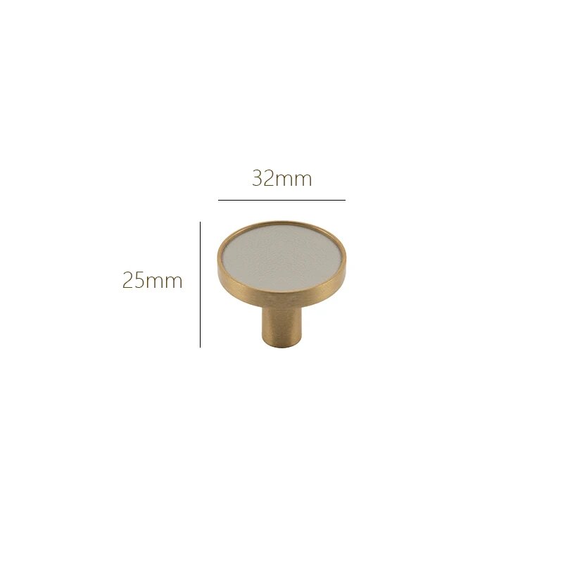 Ручки для шкафов TINYHOB латунь кожа Light Gray - Knob
