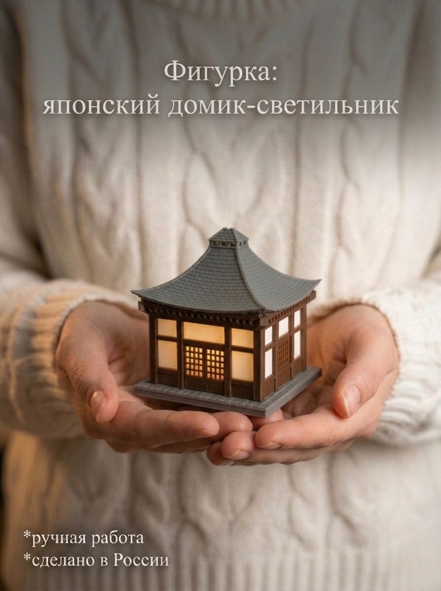 Домик-ночник светодиодный, 7х6х6,5 см, японский домик