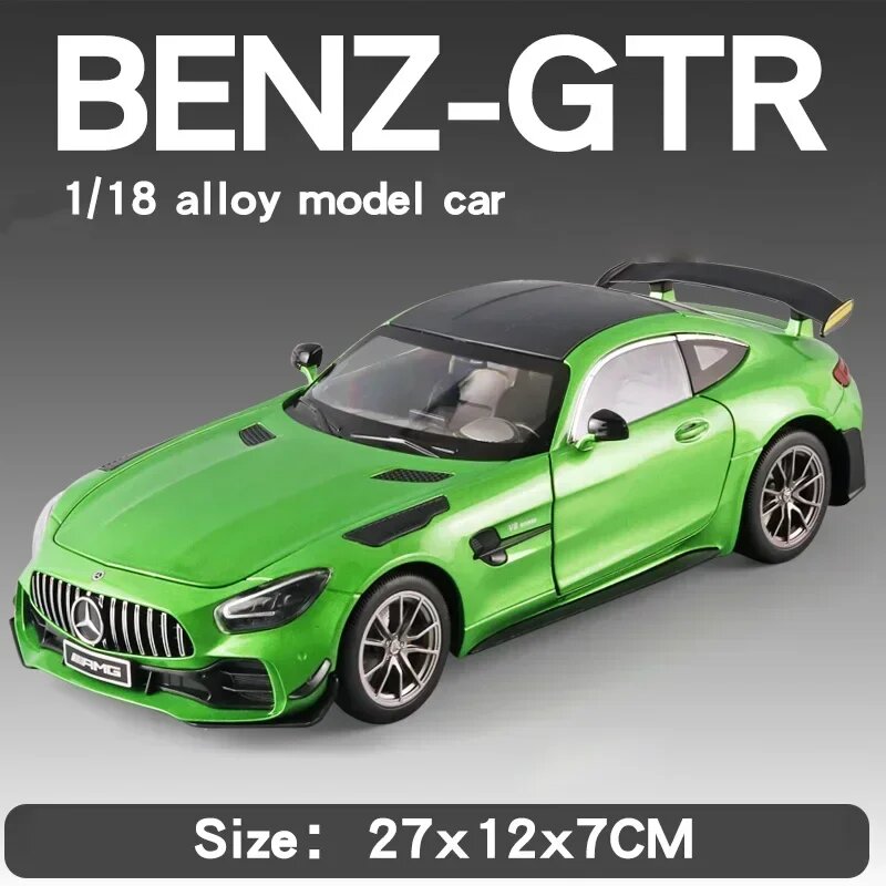 Модель автомобиля Black Mamba AMG GTR 1:18 со звуком и светом Зеленый, green-nobox