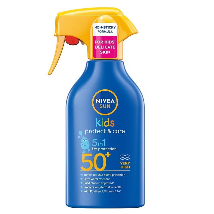 Средство солнцезащитное Nivea Sun Kids Protect & Care спрей для детей, SPF 50+, 250 мл