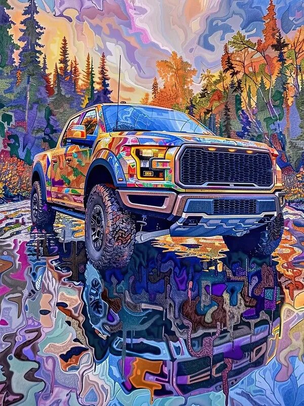 Алмазная мозаика "машина" 40*50см, без рамы. Отлично подходит для дома, украшения, подарков, Рождества.