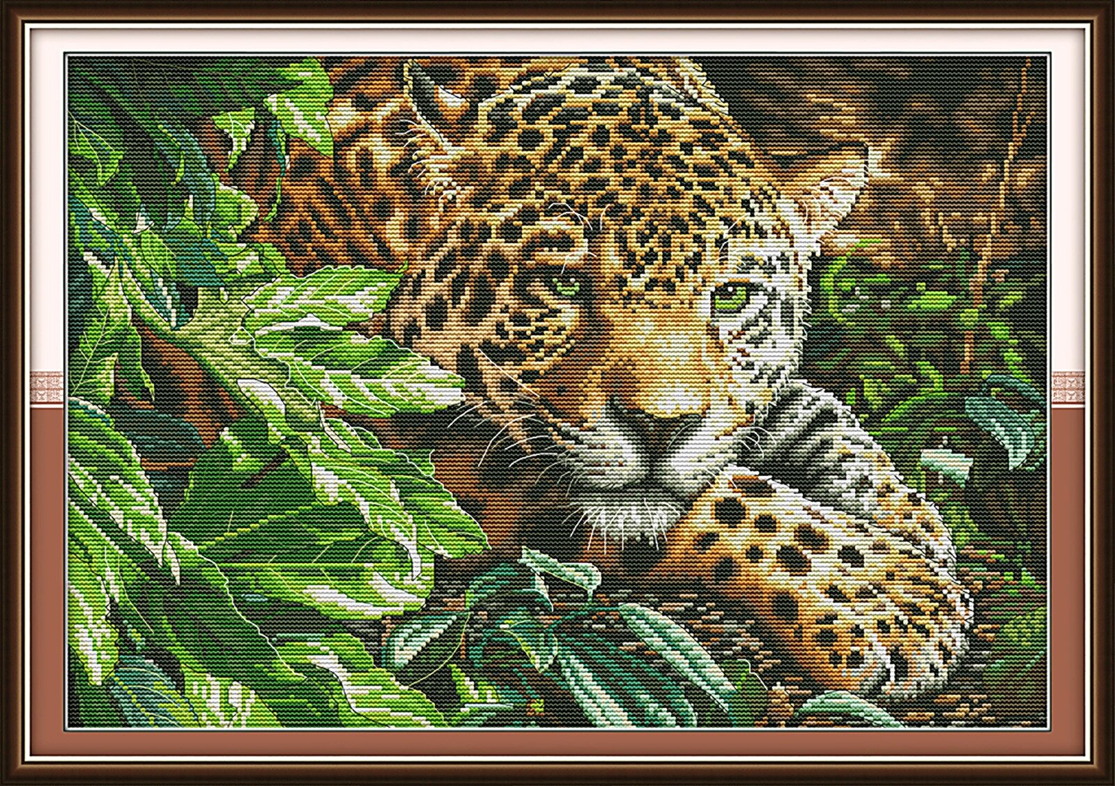 NKFвышивка крестом наборы, Схема на 14CT "леопард",49*35CM, Нитками, Печатный крест, Счетный крест