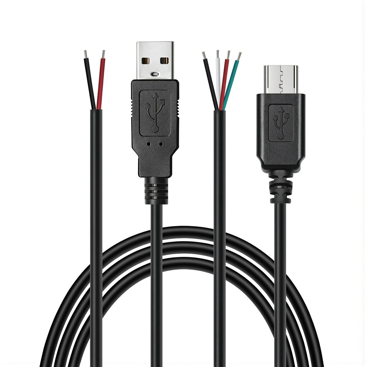 USB кабель питания 2 жилы медный провод 0.3 метра черный изоляция ПВХ для подключения мыши клавиатуры стабильная передача