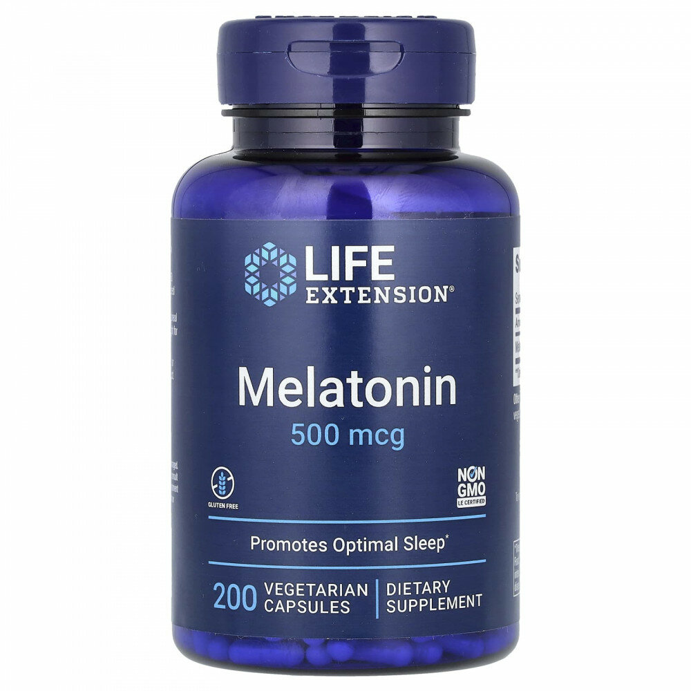Life Extension Melat , 500 мкг, 200 капсулиз США