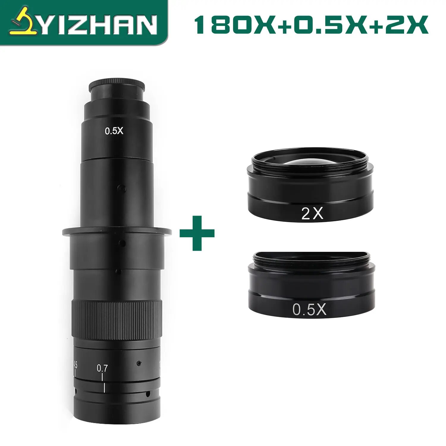YIZHAN Объектив для микроскопа 180X-0.5X-2X