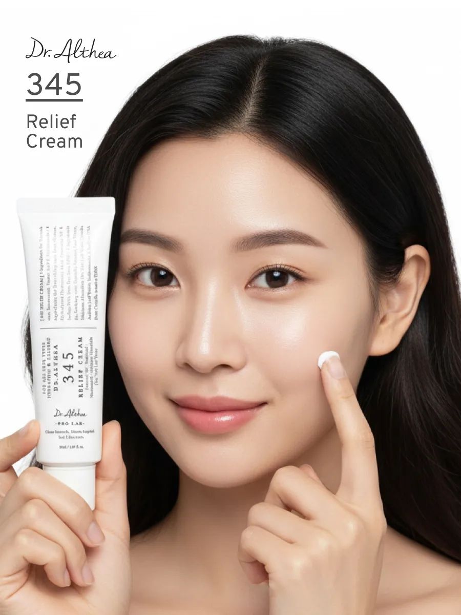Крем для лица 345 Relief Cream успокаивающий против акне и покраснений, Смягчение кожи, Защита от раздражения