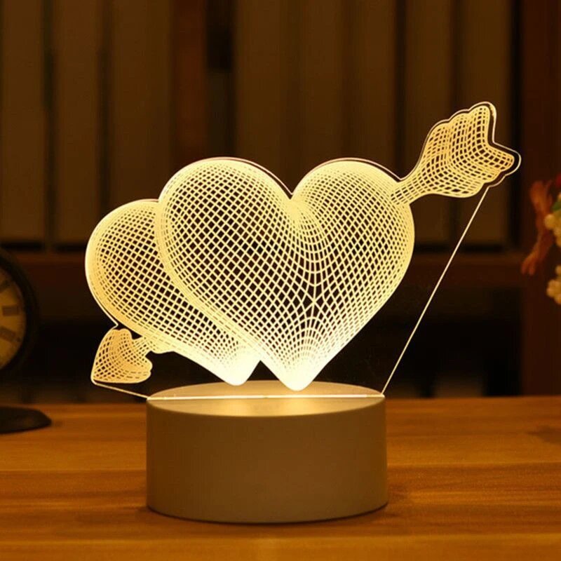 3D LED ночник "Love" для спальни, цвет 5-2