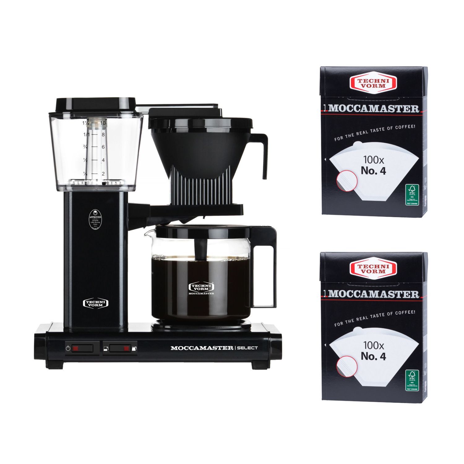 Кофеварка капельного типа Moccamaster KBG 741 Select - Black со сменными фильтрами (2 уп.)